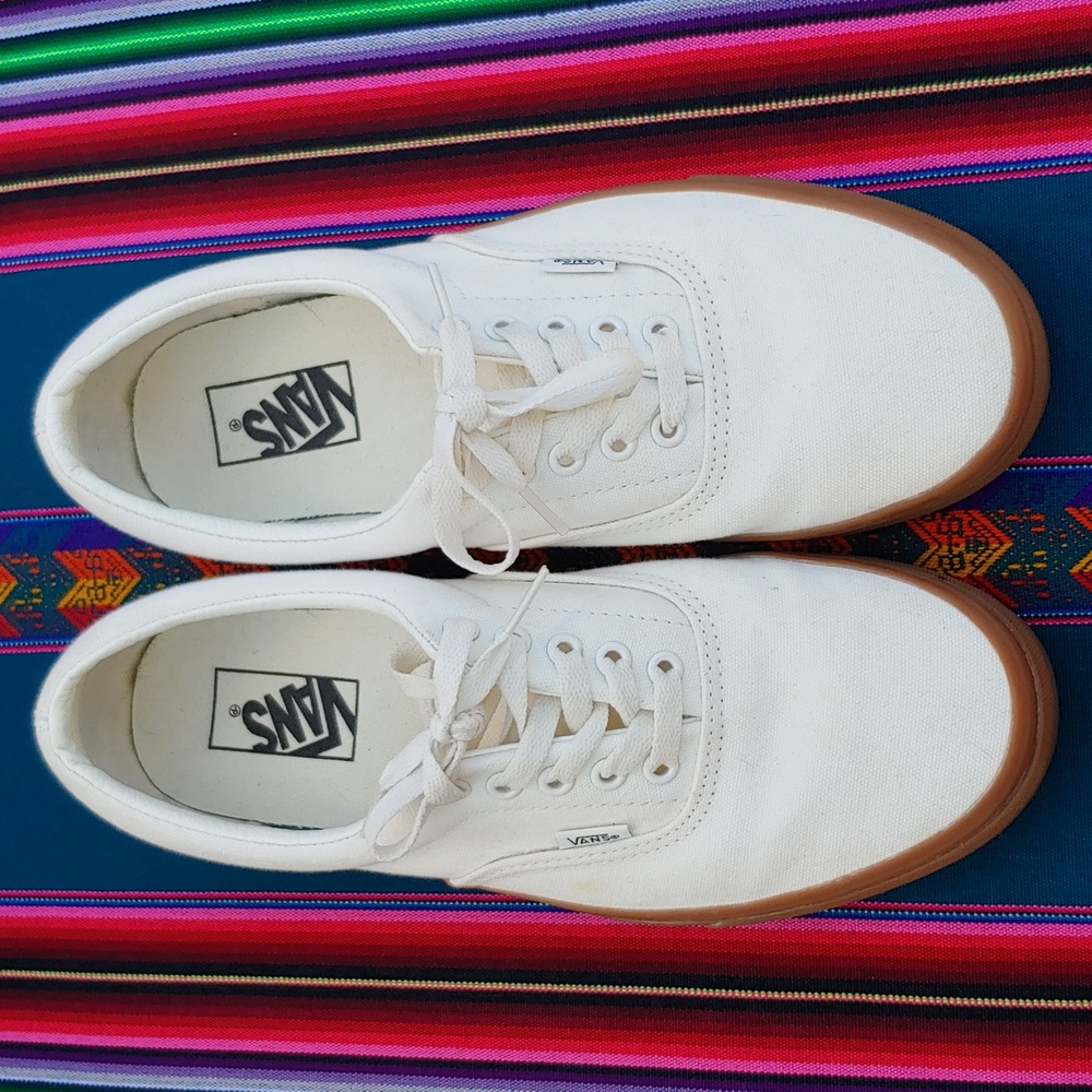 Vans Classic Low Skateboard Shoes Cream Gray Canvas Unisex Men's 9.5 Women's 10 - Picture 11 of 17